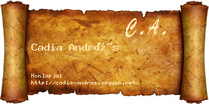 Cadia András névjegykártya